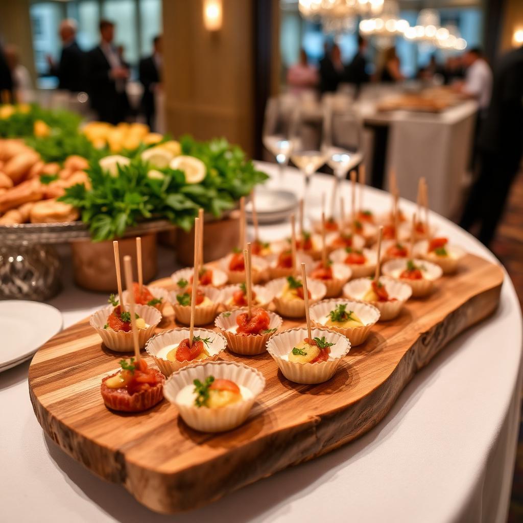 Buffet de canapés no evento
