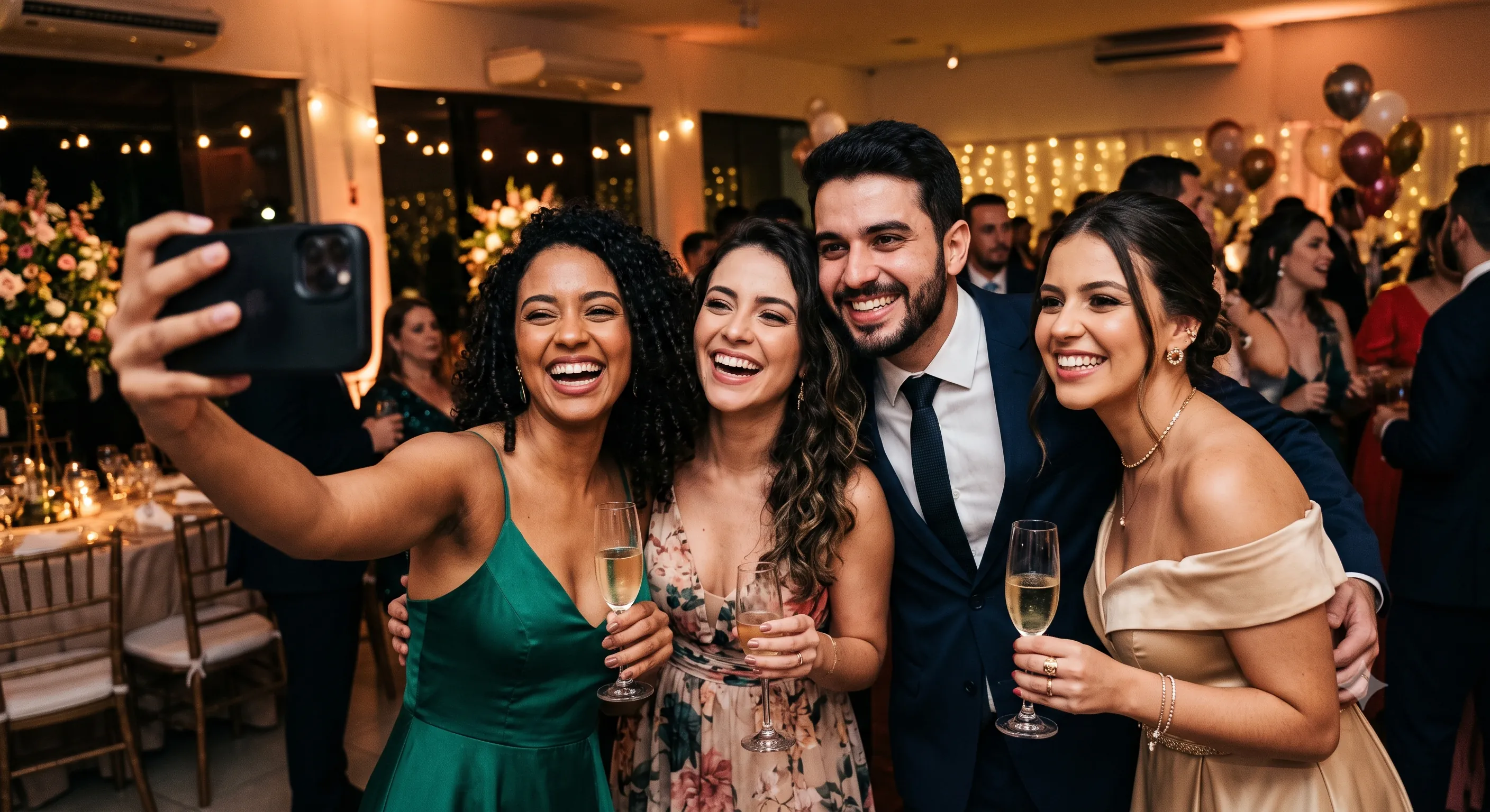 Selfie de convidados no evento